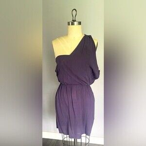 Purple/Eggplant One Shoulder Strap Dress